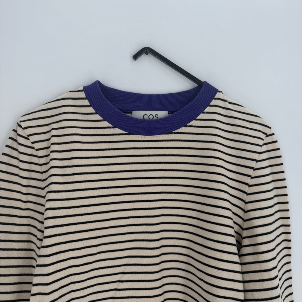 Cos Slim Fit Heavyweight Long Sleeve Striped T-shirt